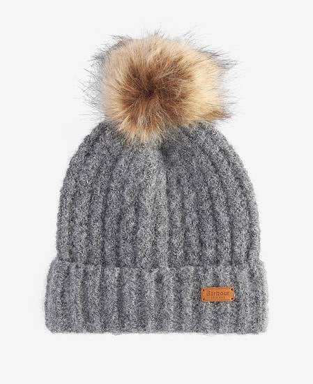 Saltburn Beanie & Tartan Scarf Gift Set Grey Rose