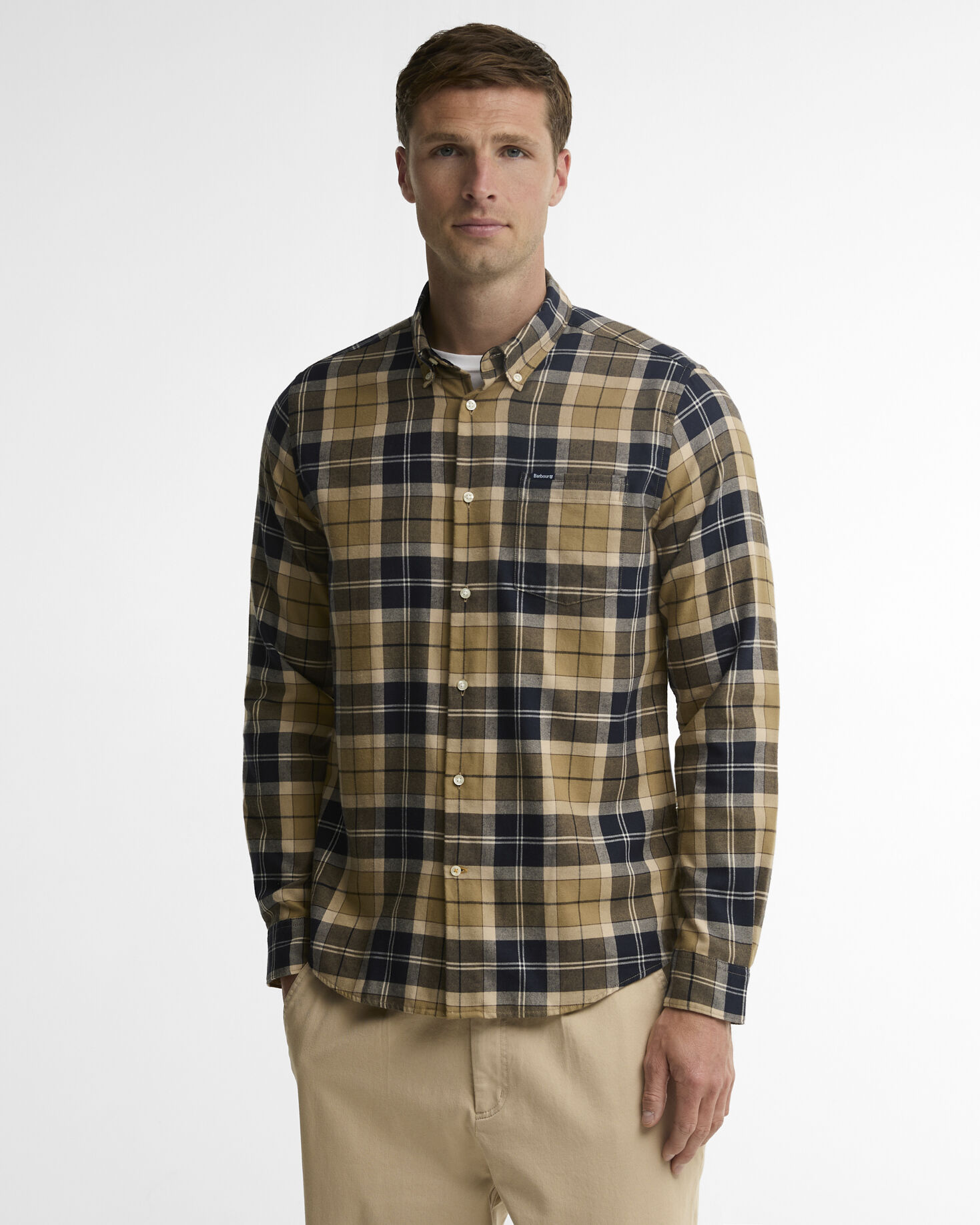 Fortrose Tailored Long-Sleeved Shirt Birchwood Dress Tartan
