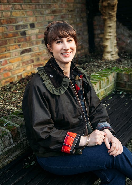 Victoria styles her Barbour wax jacket