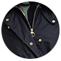 Barbour x House of Hackney Meldola Wax Jacket Fastening