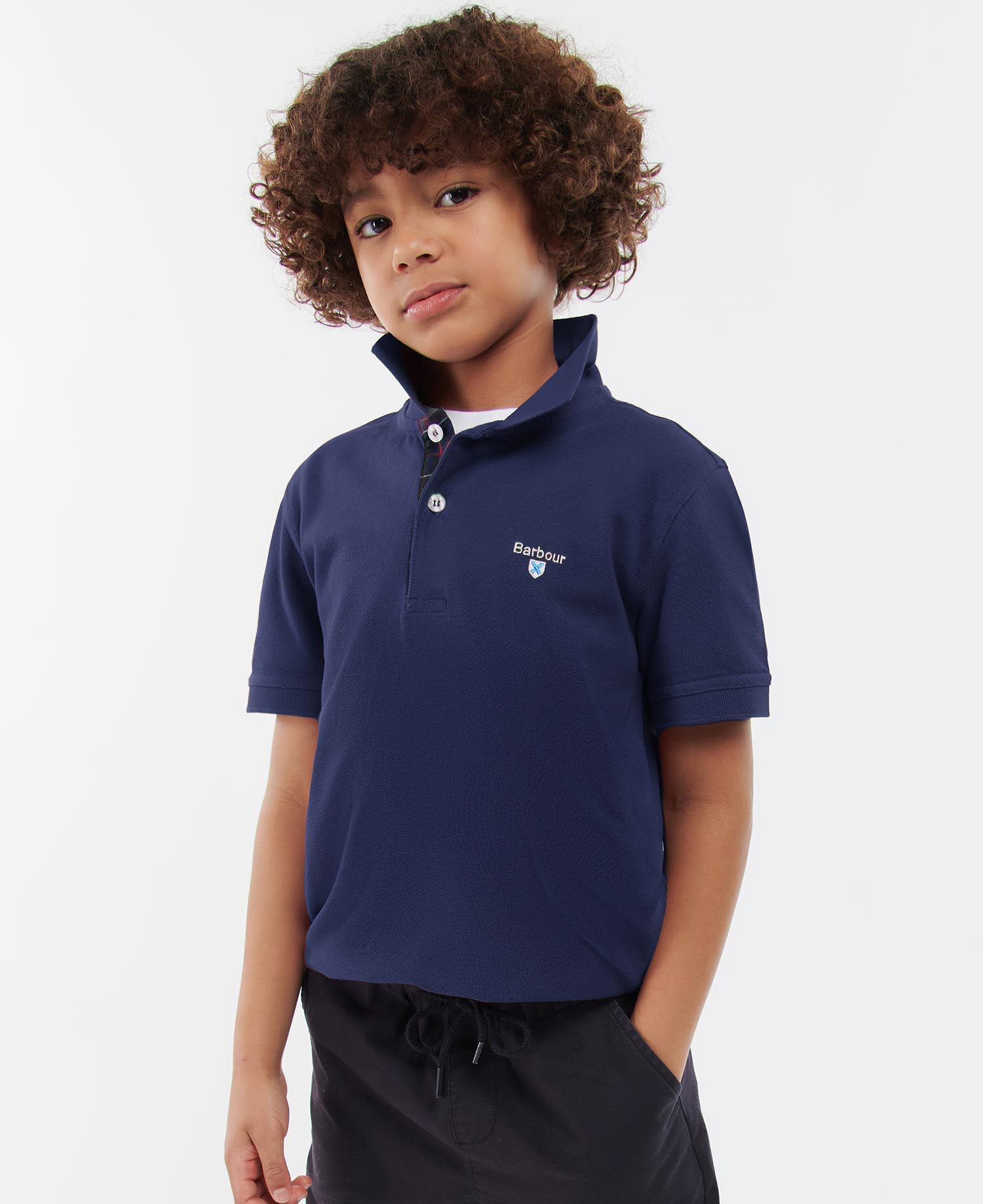 barbour navy polo shirt