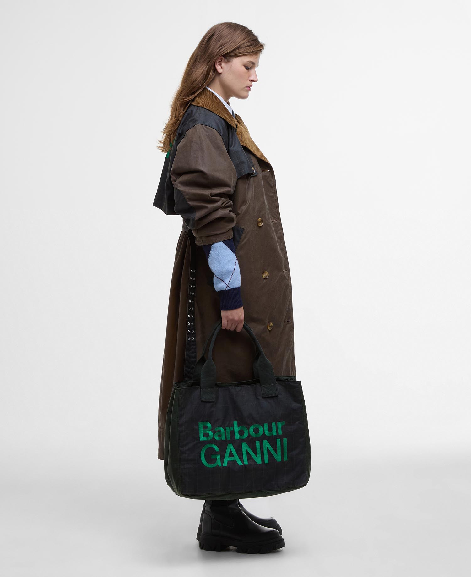 GANNI x Barbour Waxed Tote Bag | GANNI KR 가니
