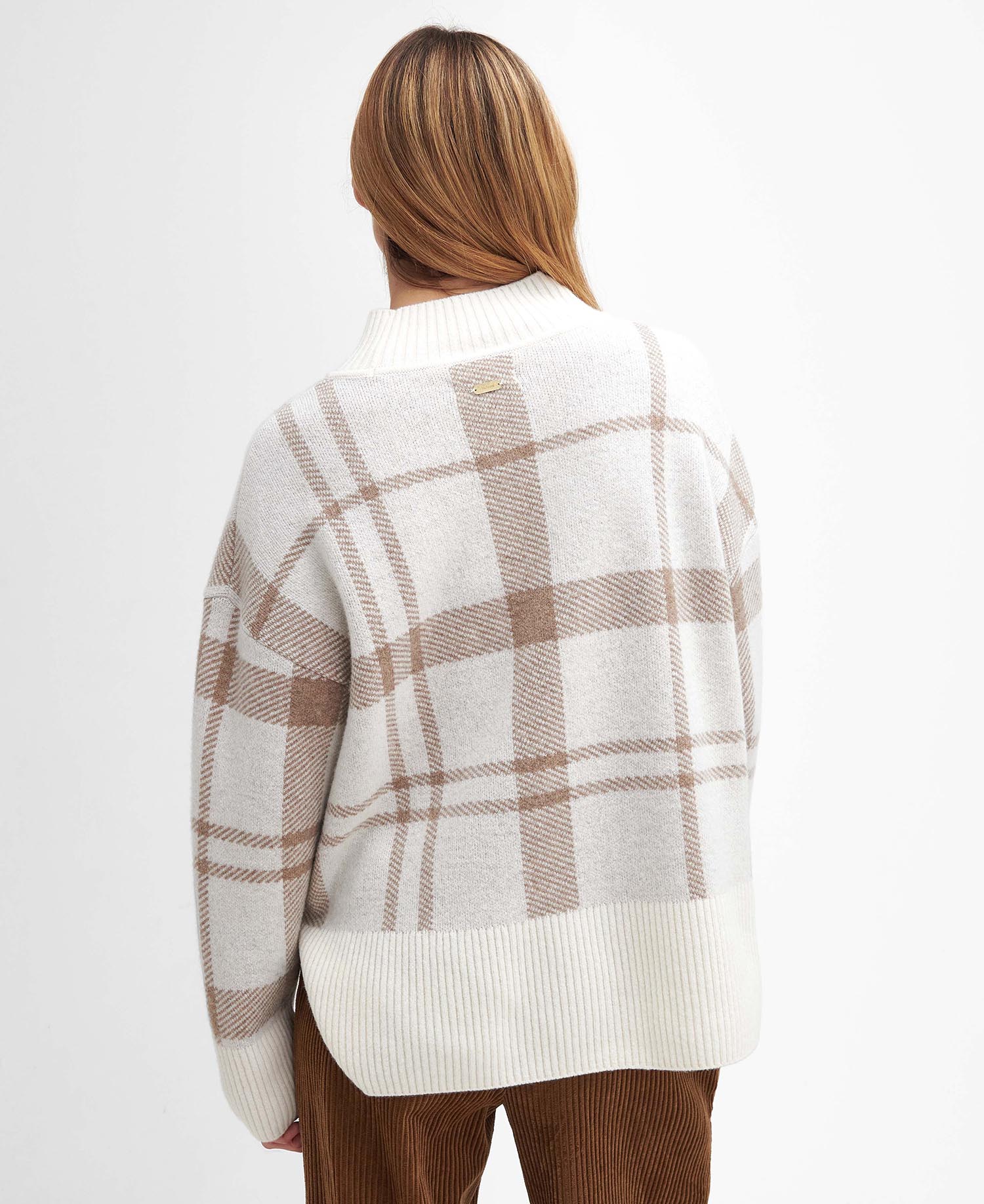 Shop the Barbour Deanna Tartan High Neck Jumper in White today. Barbour