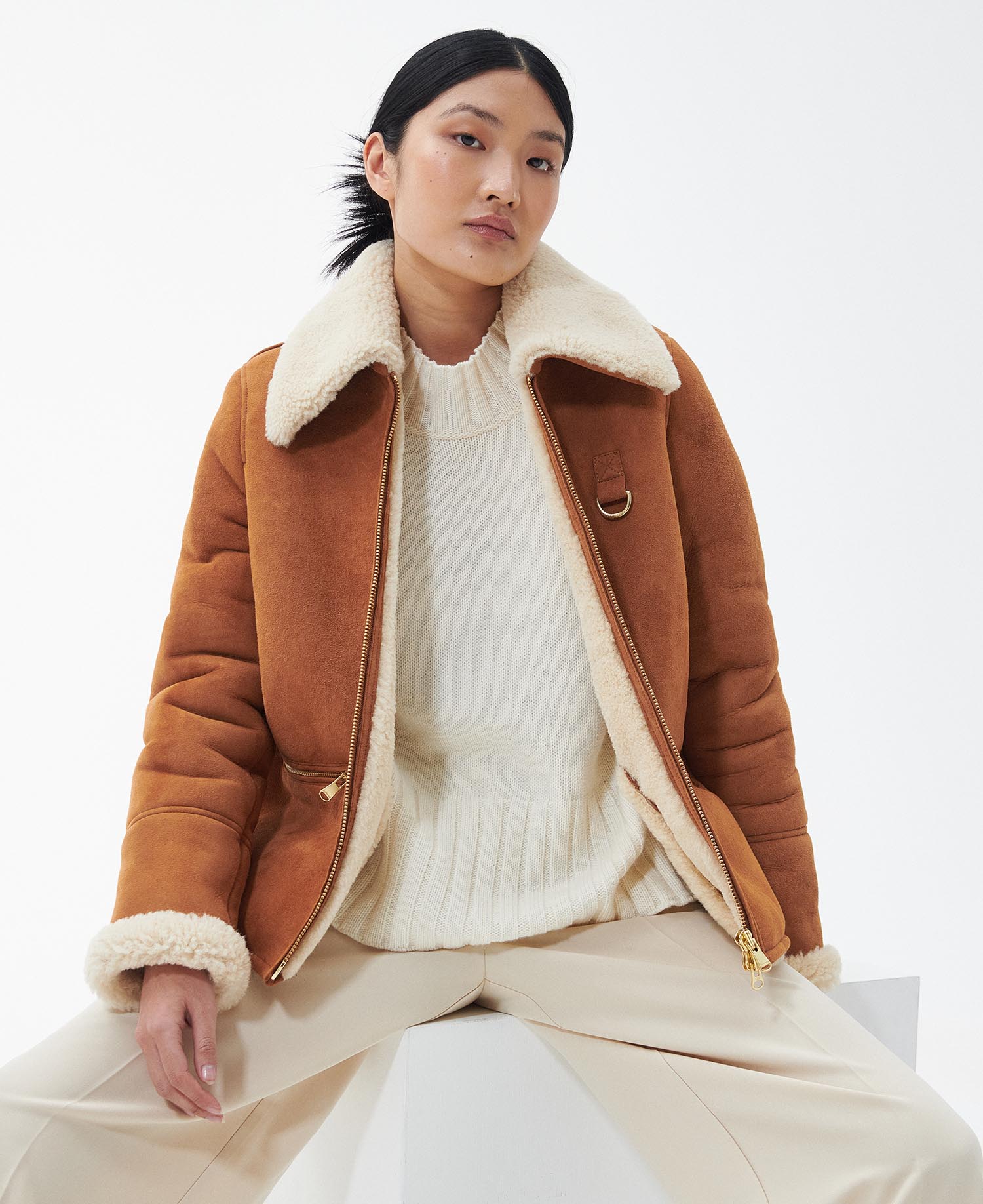 Barbour online shearling jacket