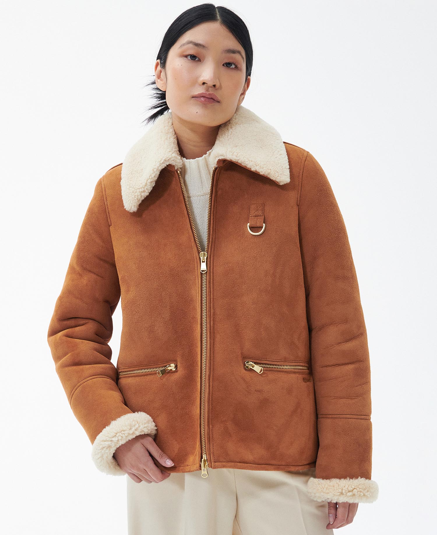 Barbour discount shearling jacket