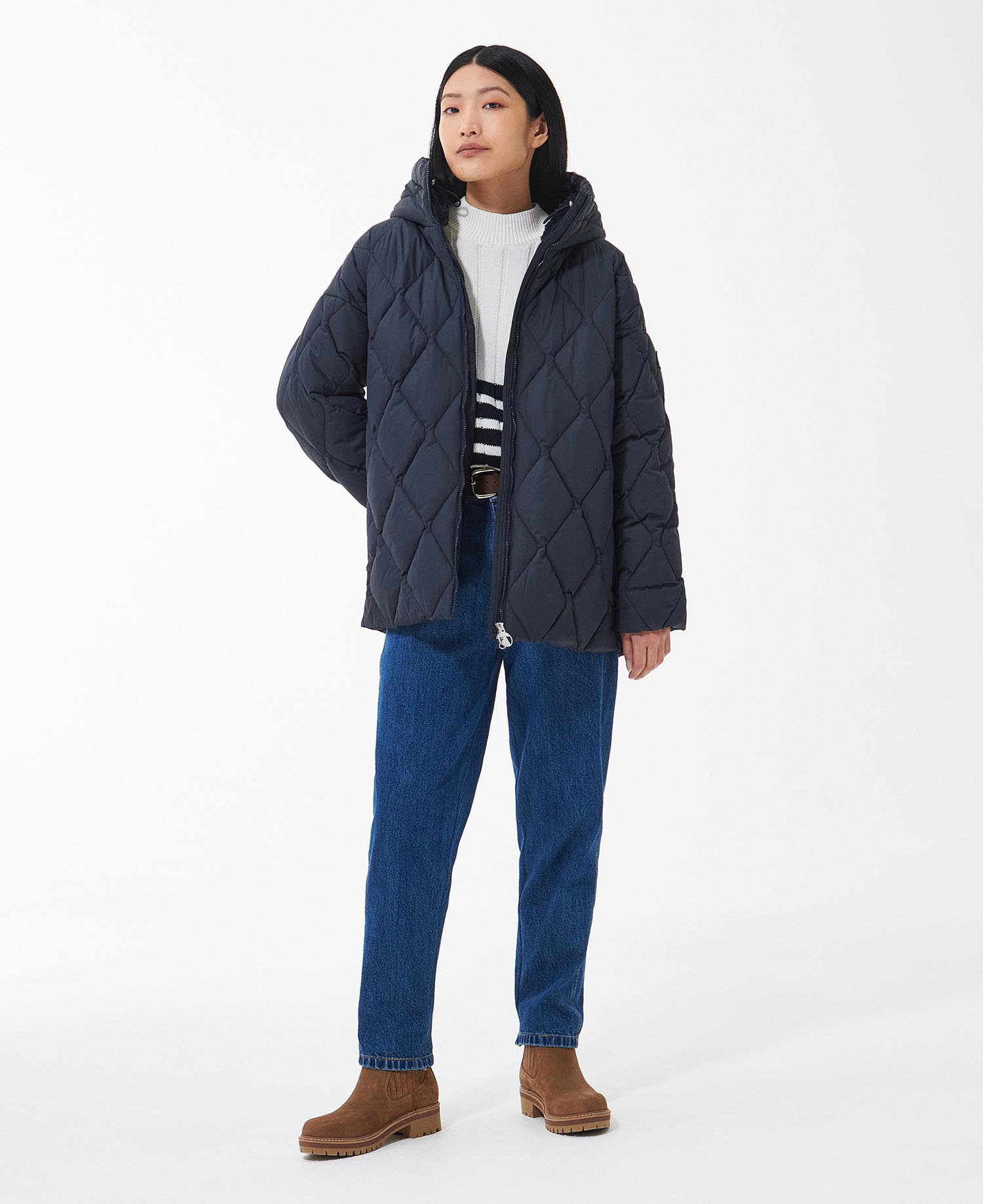 Barbour astern quilted bomber jacket in black sale