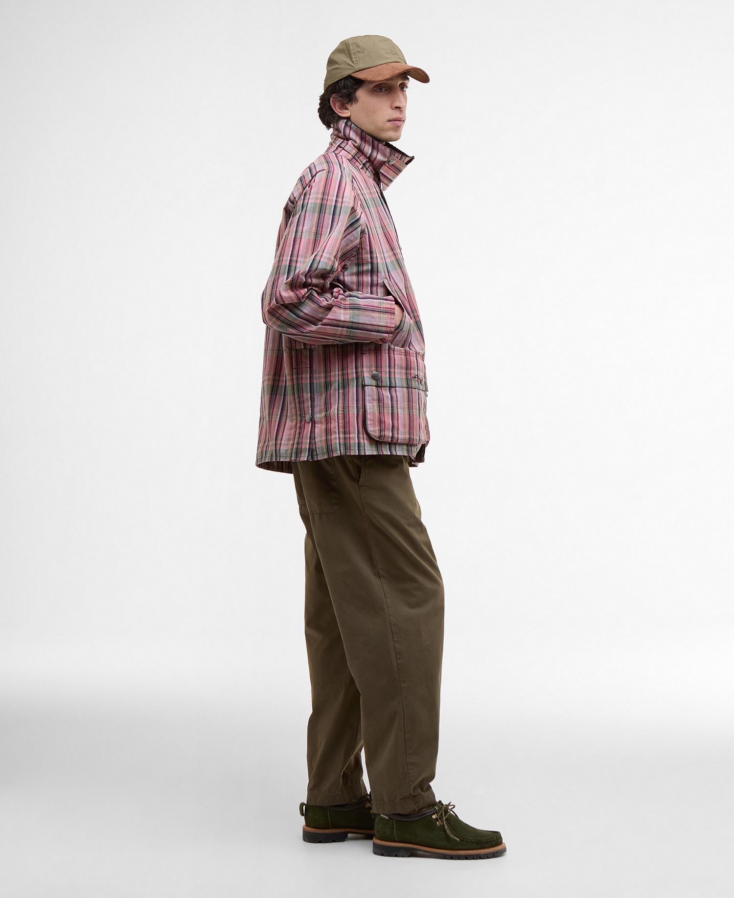 Shop the Barbour x NOAH Madras Bedale Casual Jacket in Pink