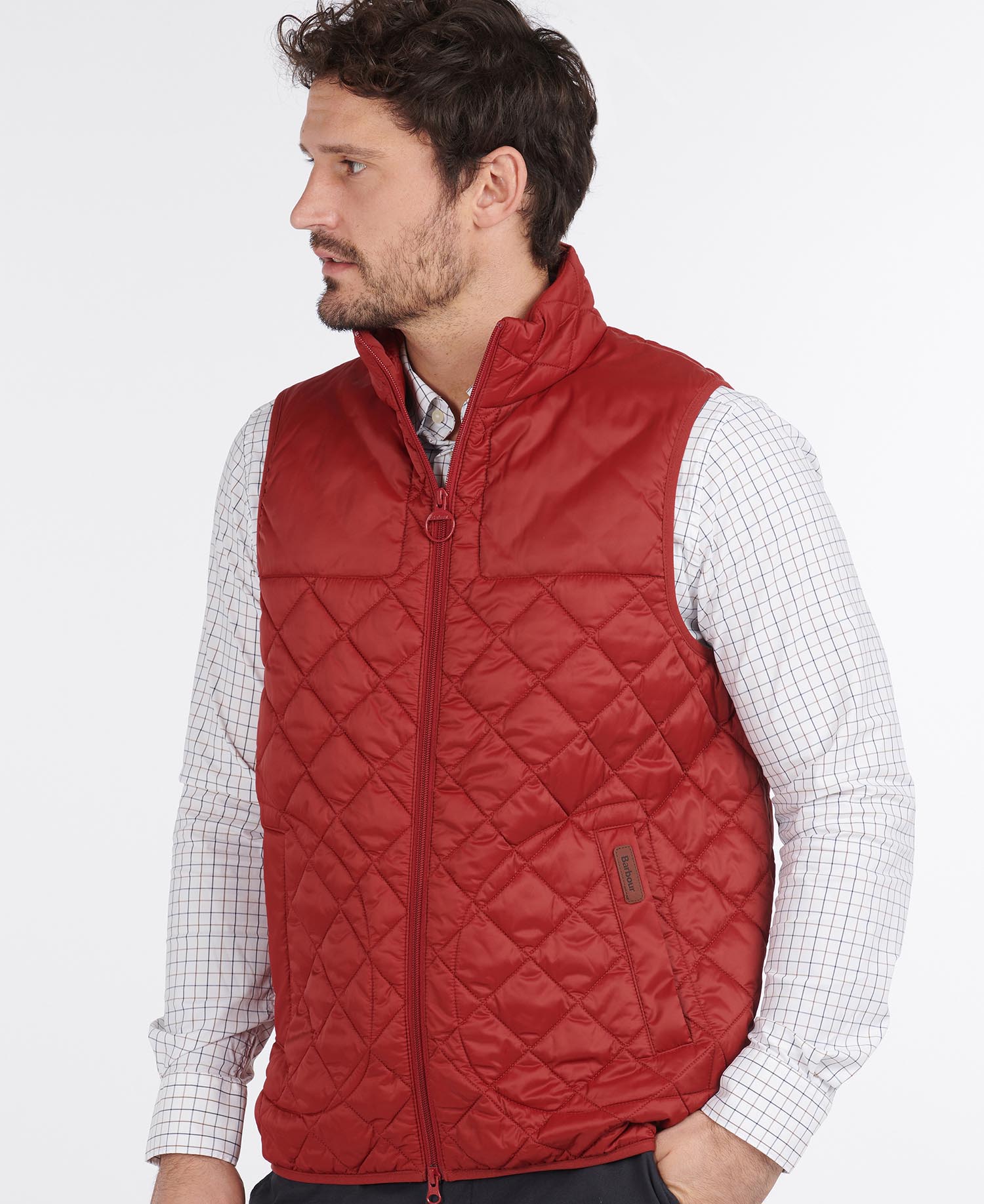 red barbour gilet