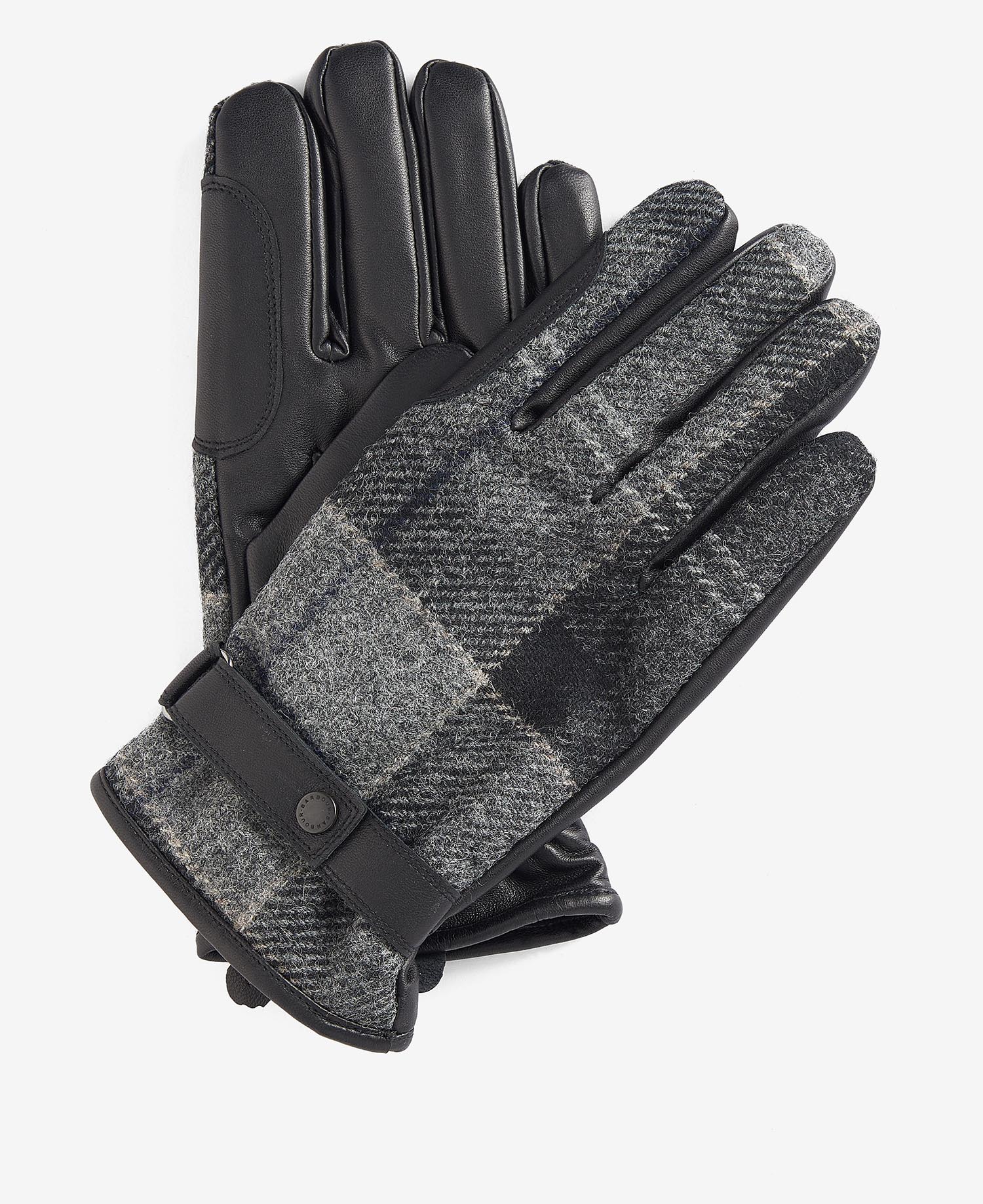 Barbour Newbrough Tartan Gloves Black Grey M