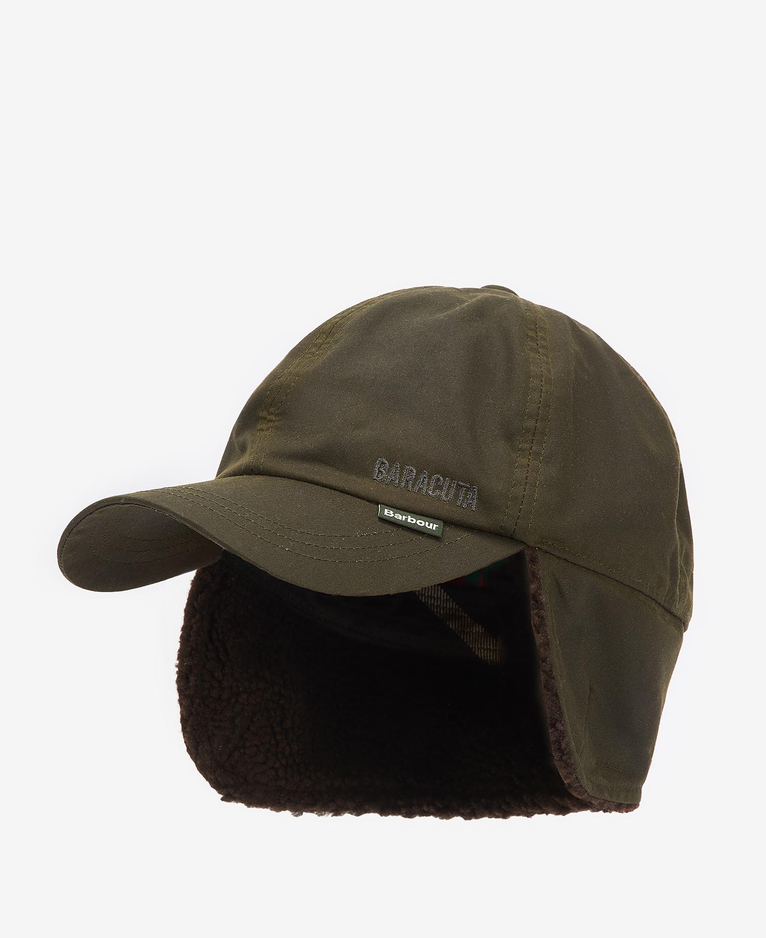 Shop the Barbour x Baracuta Waxed Trapper Hat in Green today