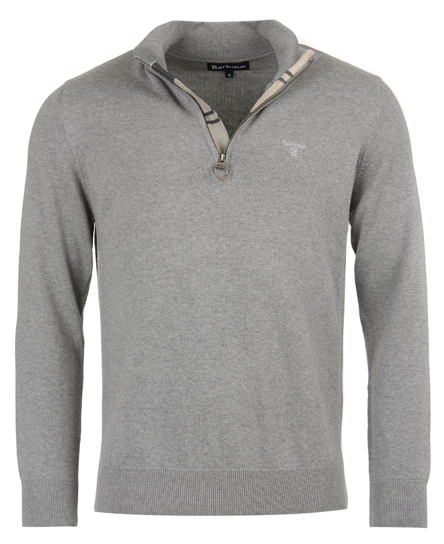 Barbour Cotton Half Zip Sweater in Grey 