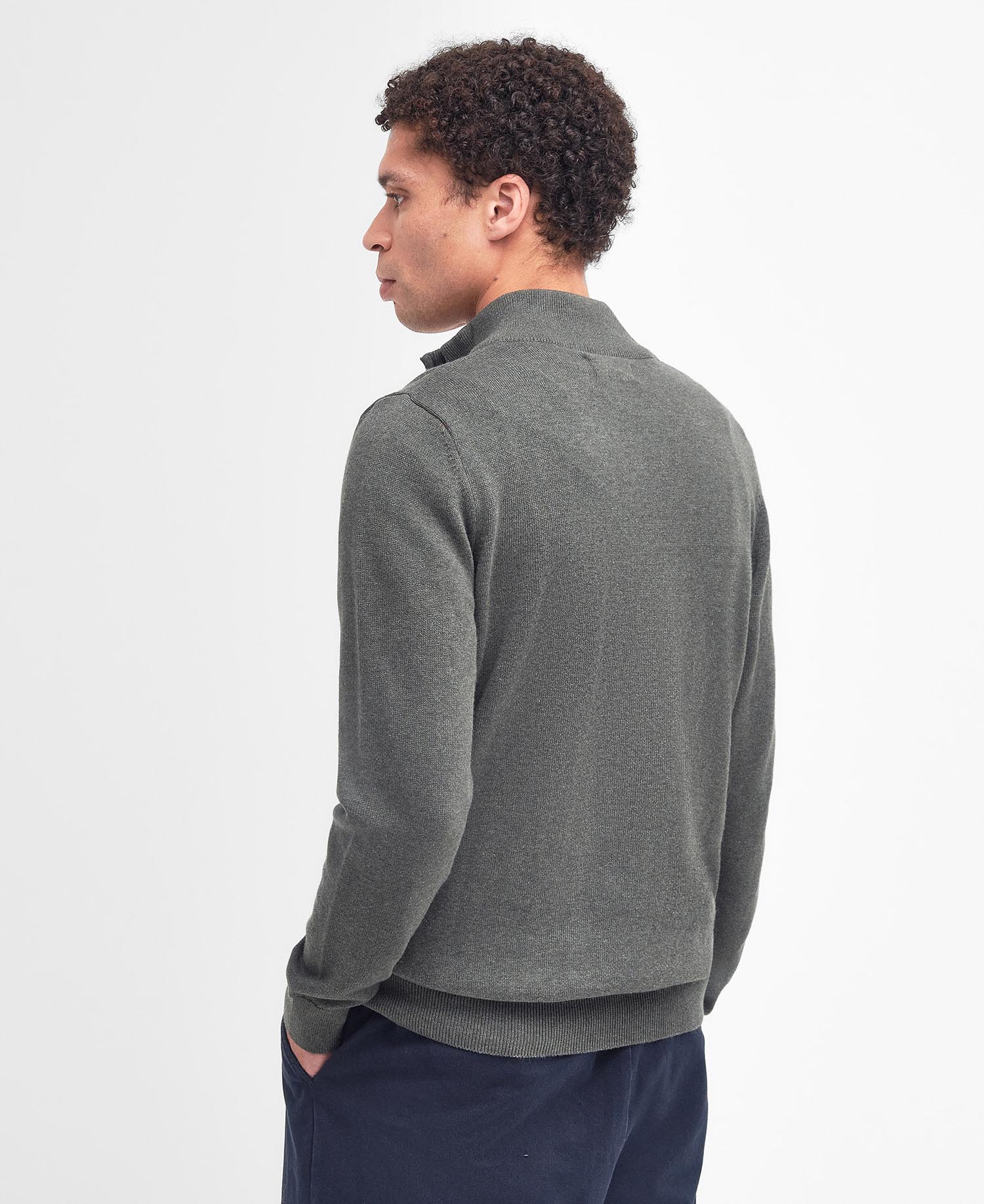 Barbour Cotton Half Zip in Olive | Barbour