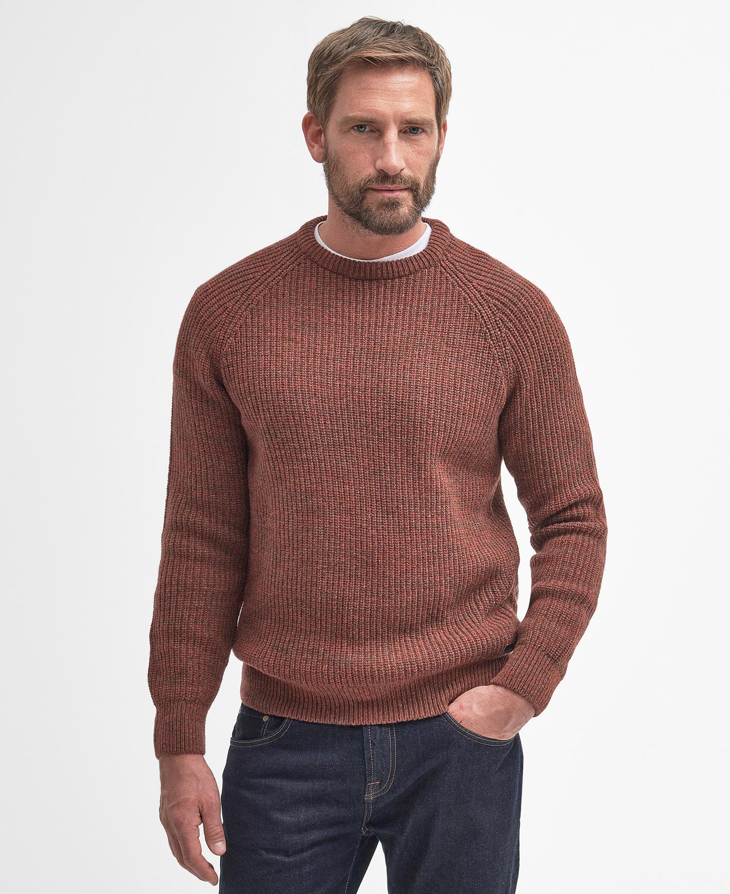 Shop the Barbour Horseford Crew Knit in Brown Barbour
