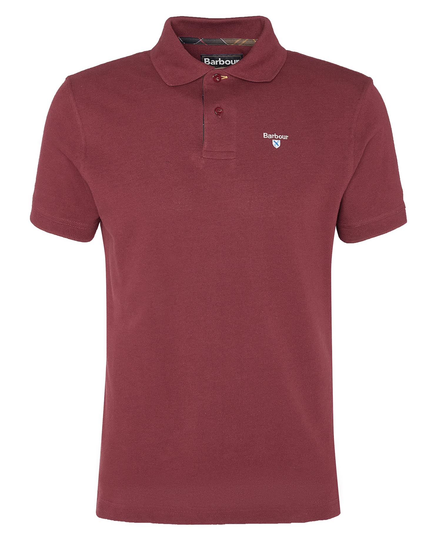 Barbour Tartan Pique Polo in Red Barbour