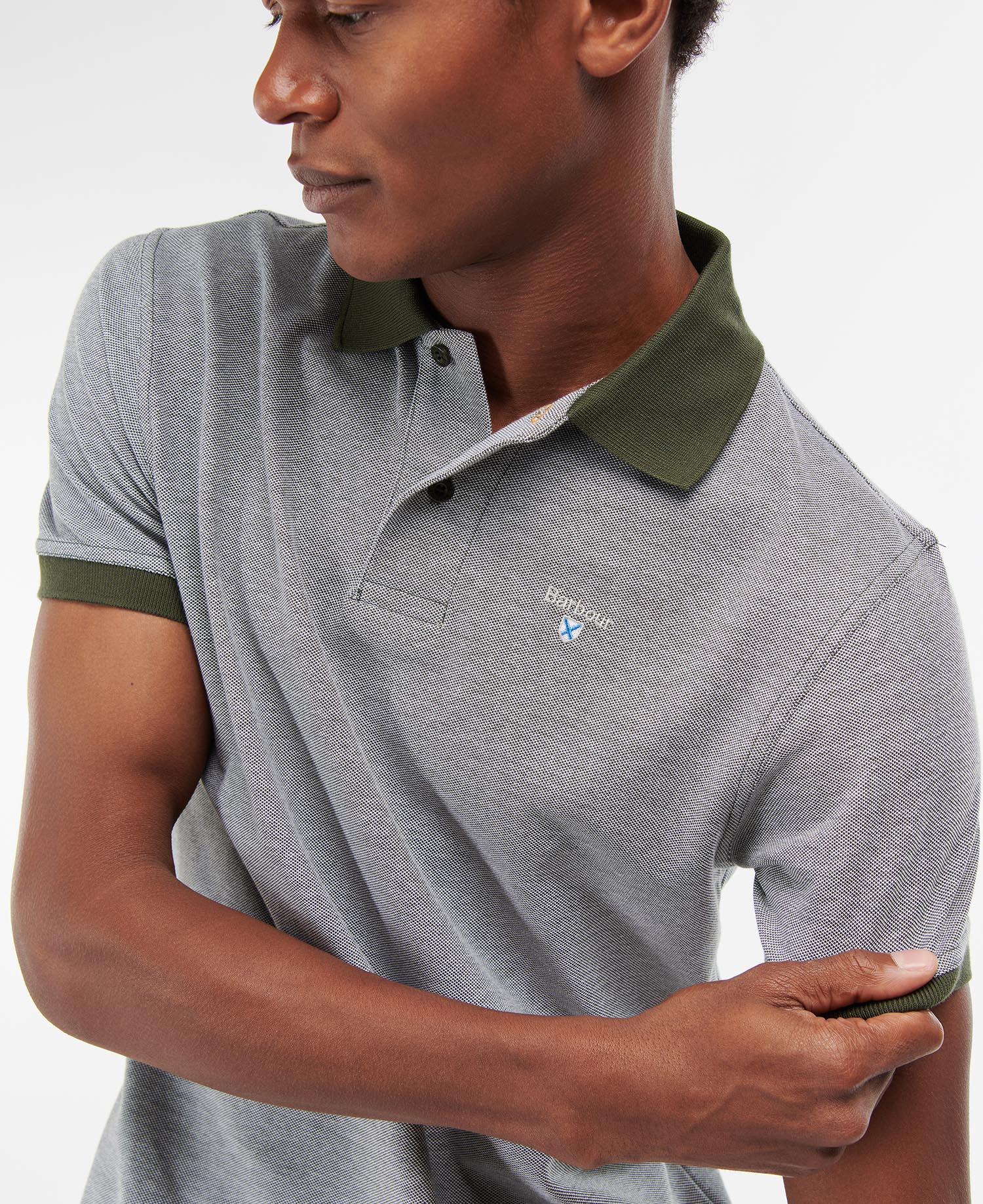 Barbour polo olive sales