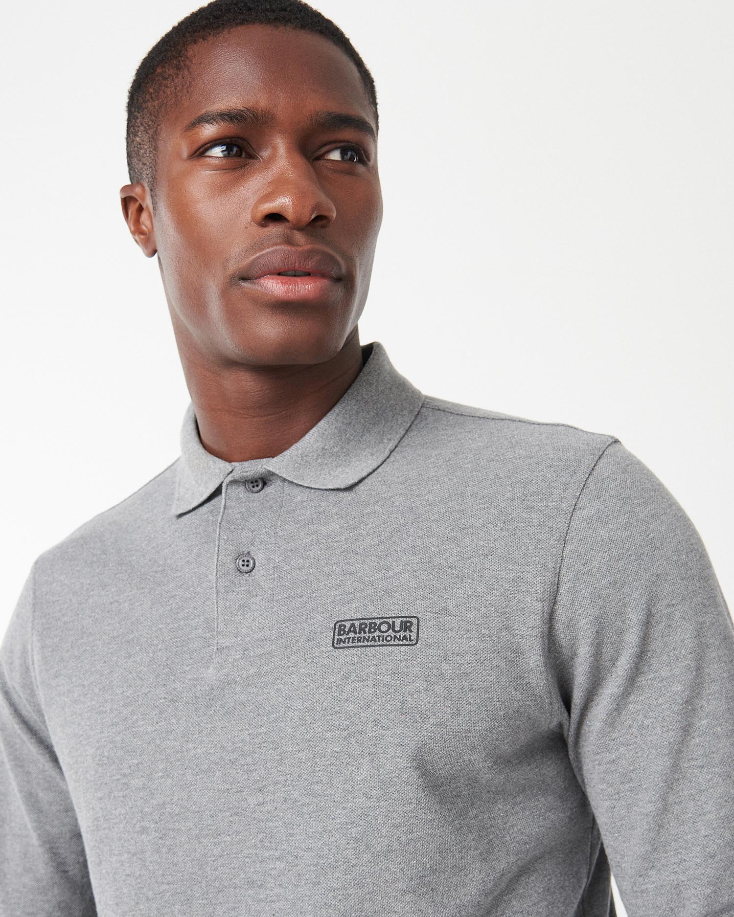 Barbour long sleeve polo grey online