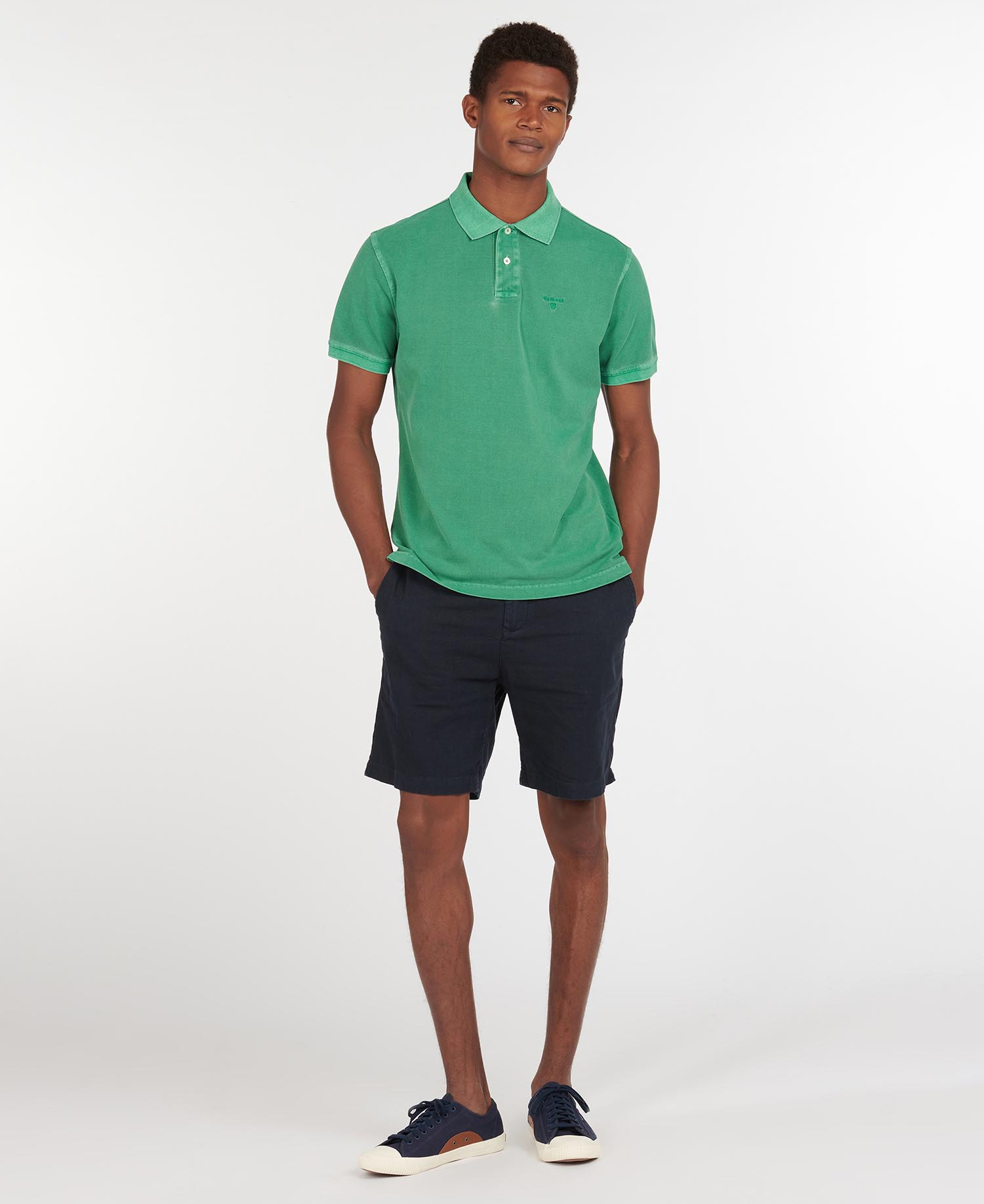 Barbour Washed Sports Polo Shirt in Green Barbour
