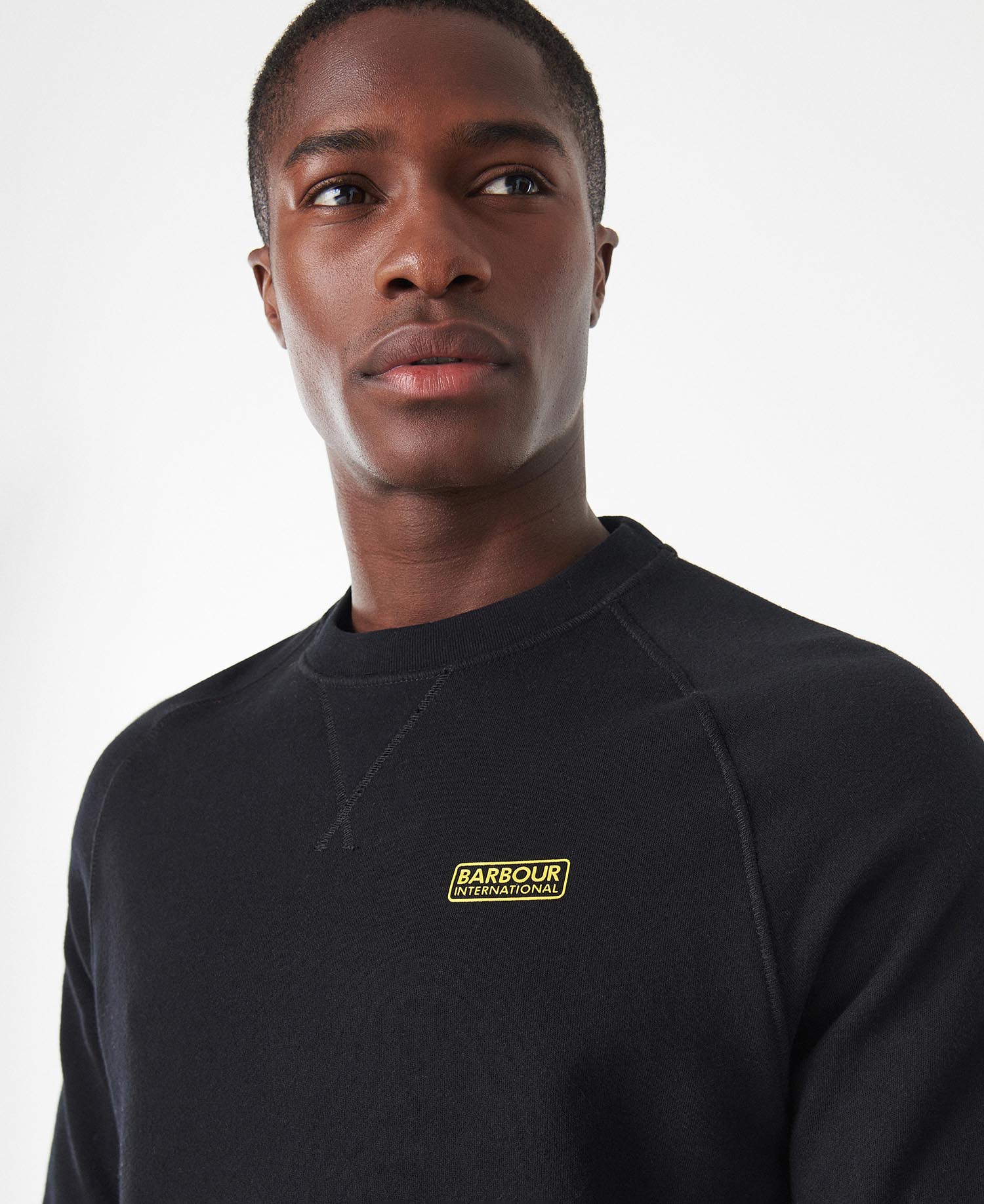 B.Intl Essential Crew Sweatshirt in Black Barbour