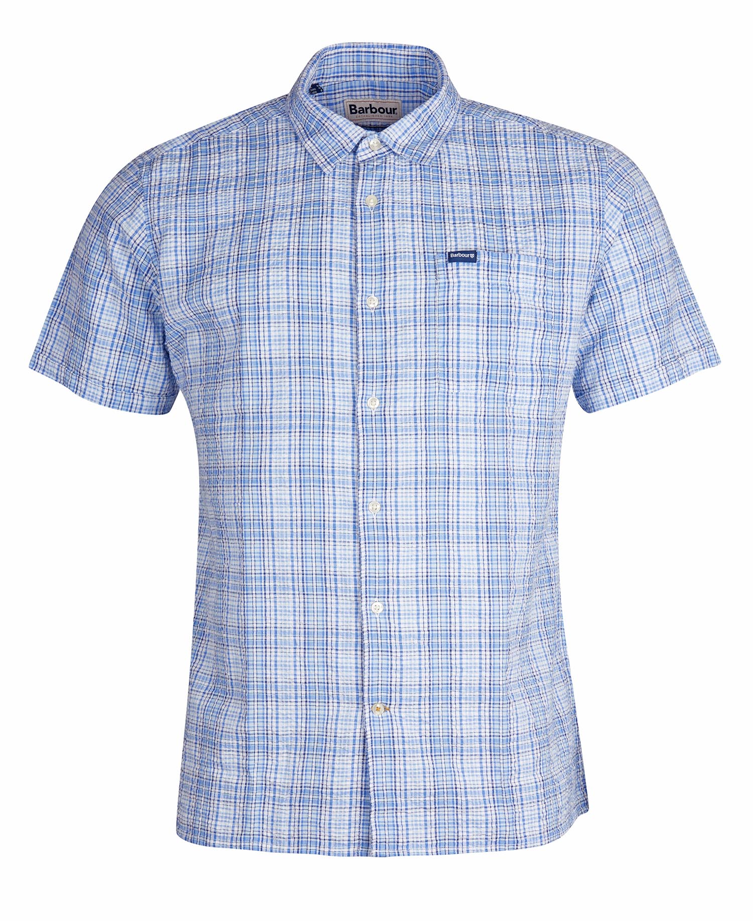 Barbour Men s Deanhill Short Sleeve Summer Shirt Blue Size Large