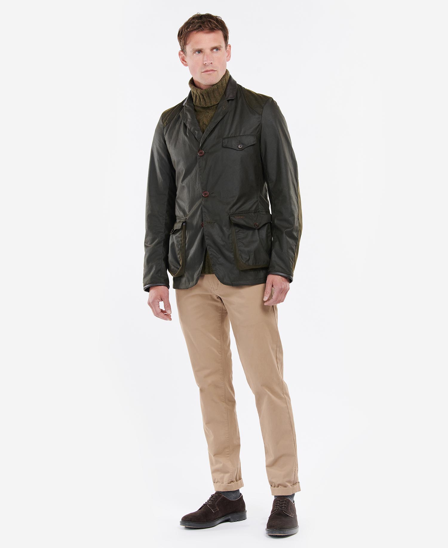 Barbour Beacon Sports Jacket in Olive   Barbour