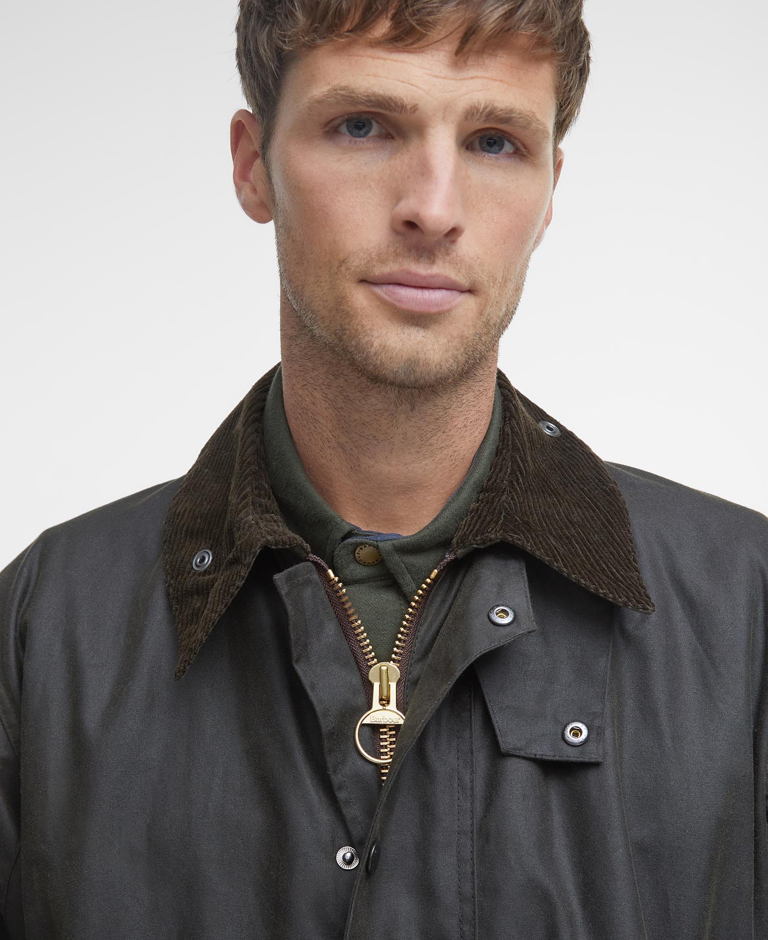 Classic Northumbria Wax Jacket in Olive Barbour