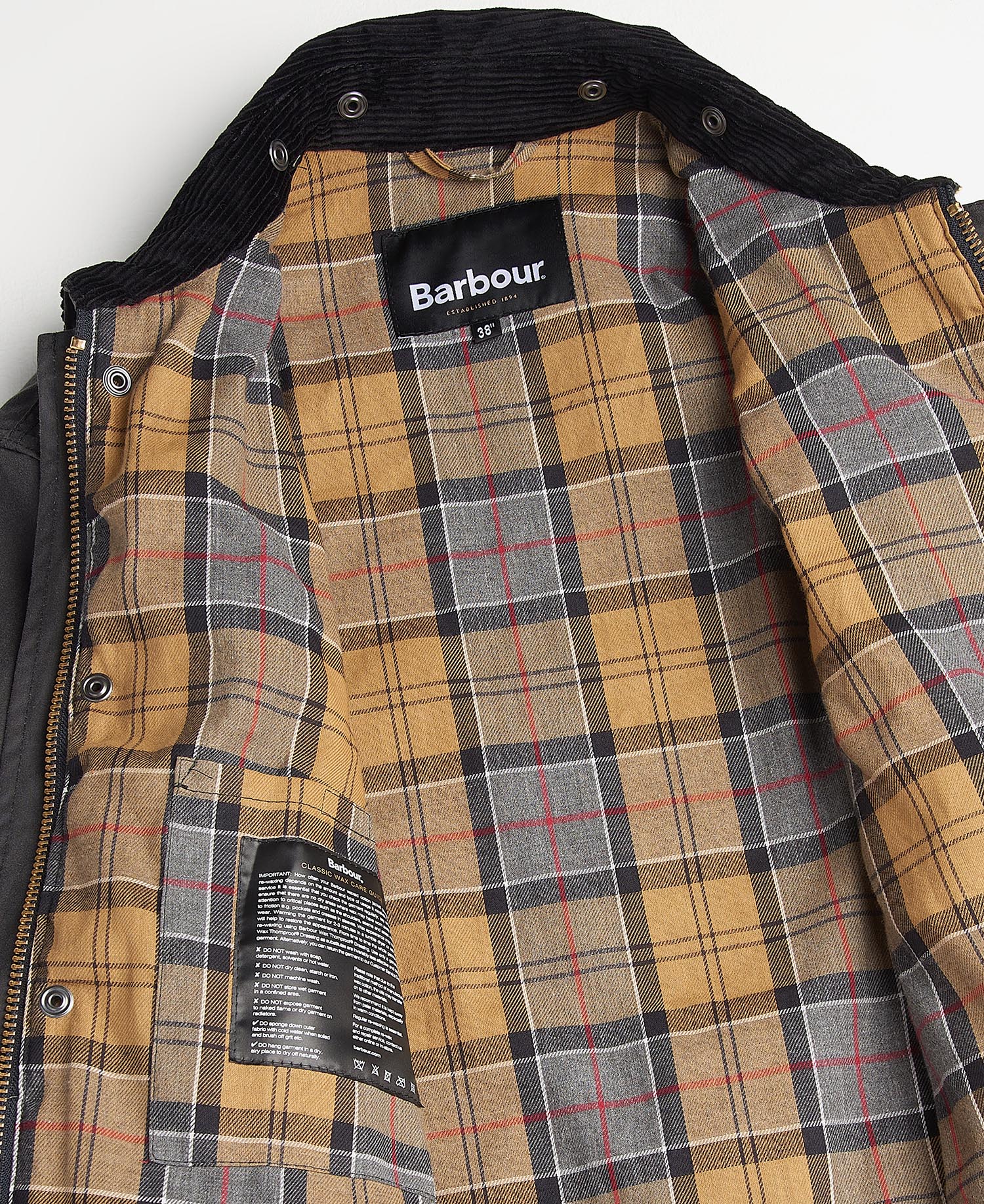 Shop the Barbour OS Border Wax Jacket in Grey today. | Barbour