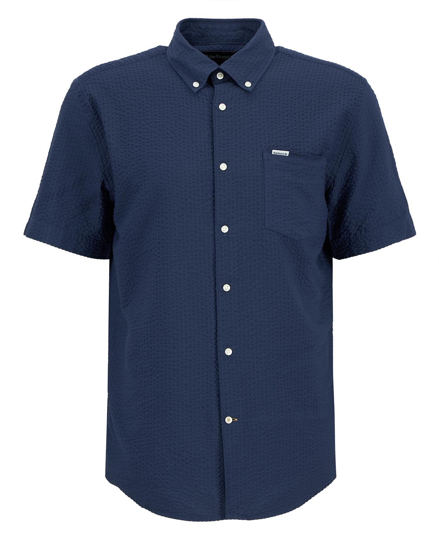 Longhall Seersucker Tailored Short-Sleeved Shirt