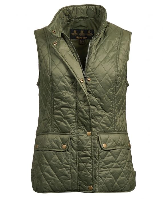 barbour red gilet womens