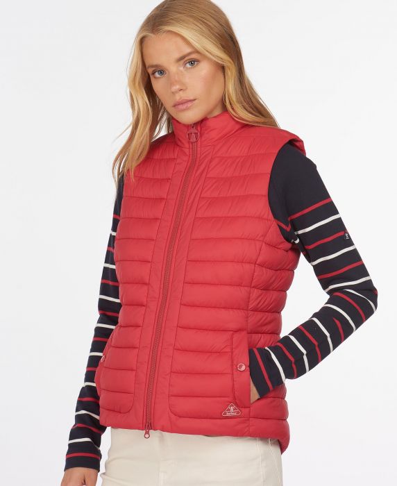 barbour red gilet