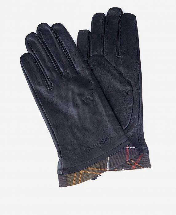 Barbour Tartan Trimmed Leather Gloves