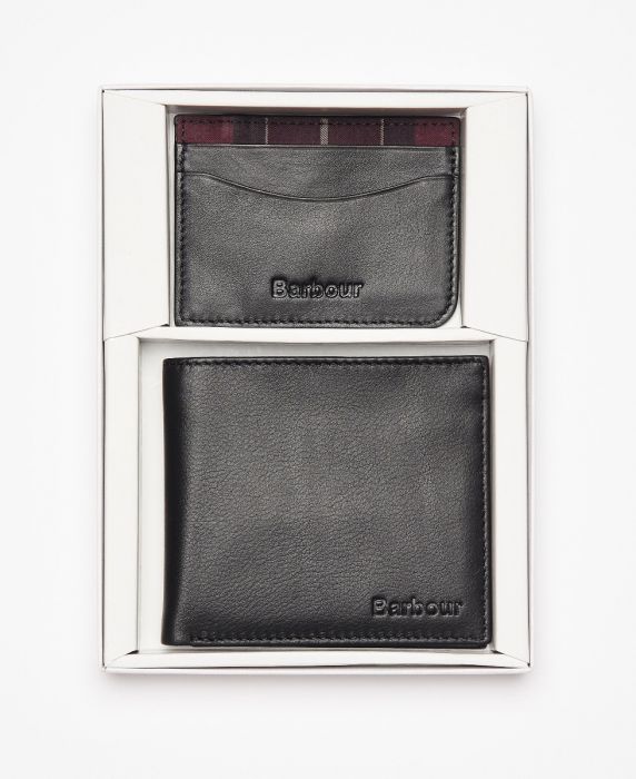 Barbour Leather Wallet & Card Gift Set