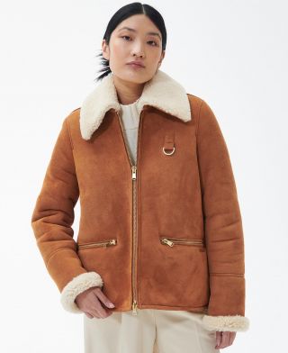 Barbour Amal Shearling Aviator Jacket