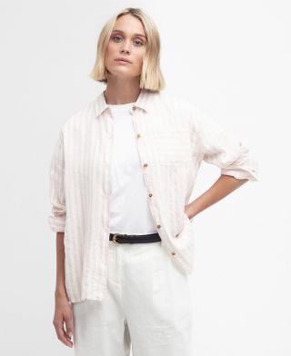 Annie Long-Sleeved Striped Linen Shirt