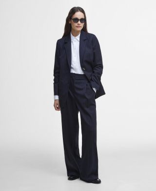 Pantaloni gessati Carrie a gamba larga