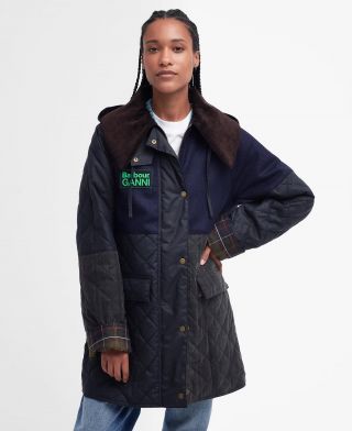 Barbour x GANNI Wachsjacke Short Burghley Quilted