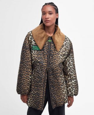 Barbour x GANNI Printed Waxed Bomber Jacket