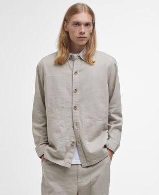 Natural Linen-Blend Overshirt