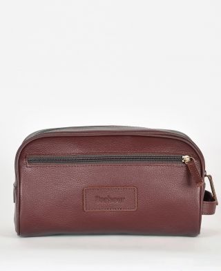 Barbour Leather Wash Bag