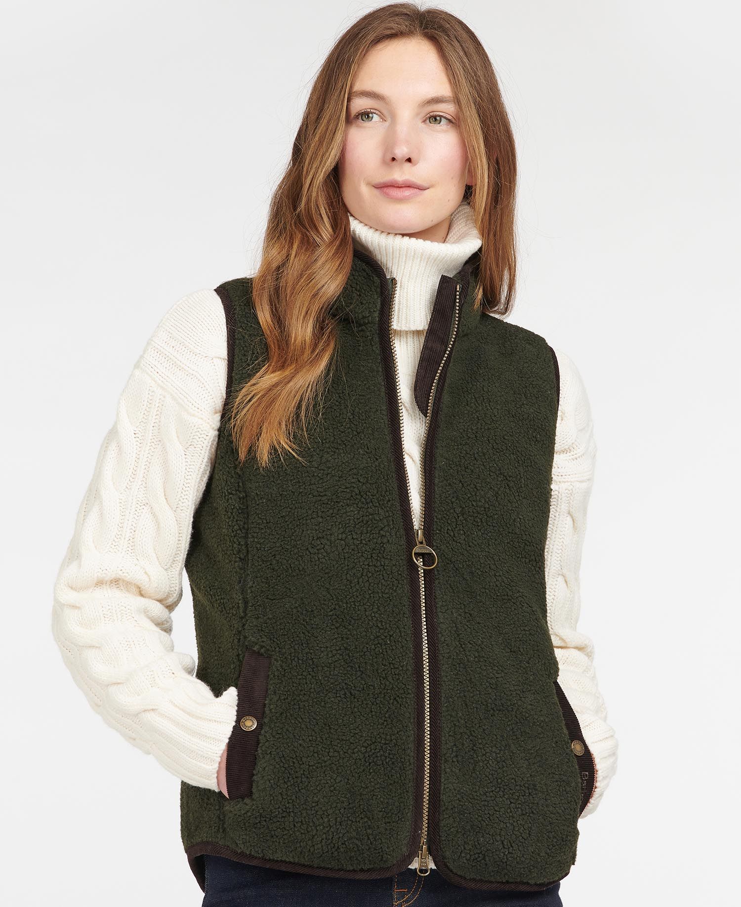 Buy the Barbour Burford Fleece in Olive Barbour