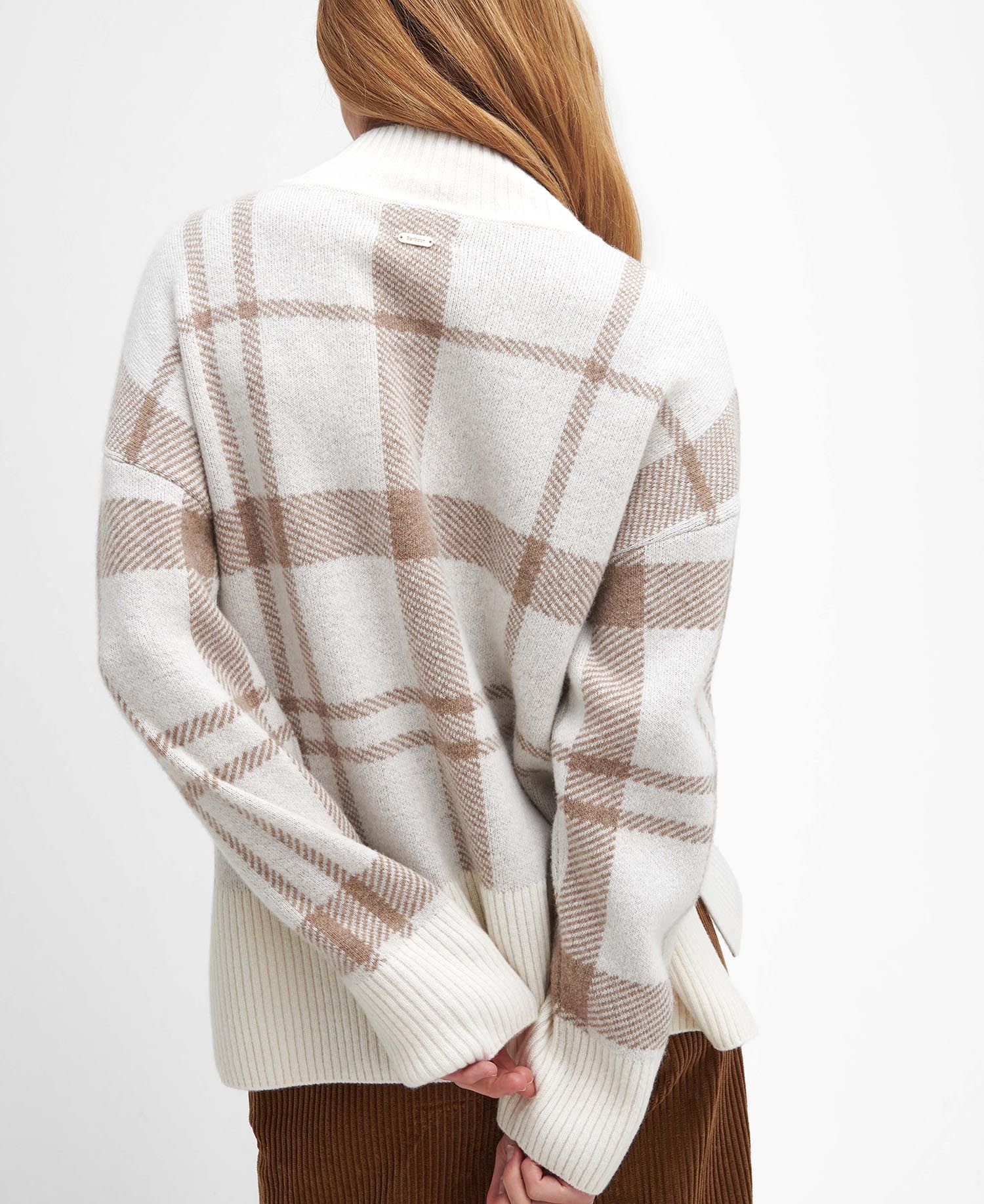 Shop the Barbour Deanna Tartan High Neck Jumper in White today. Barbour