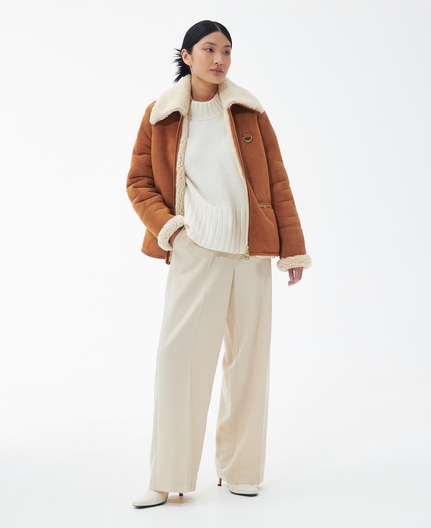 Shop the Barbour Amal Shearling Jacket in Brown today. Barbour