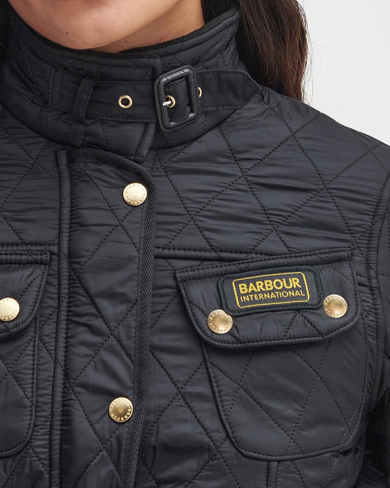 B.Intl International Polarquilt Jacket in Black Barbour