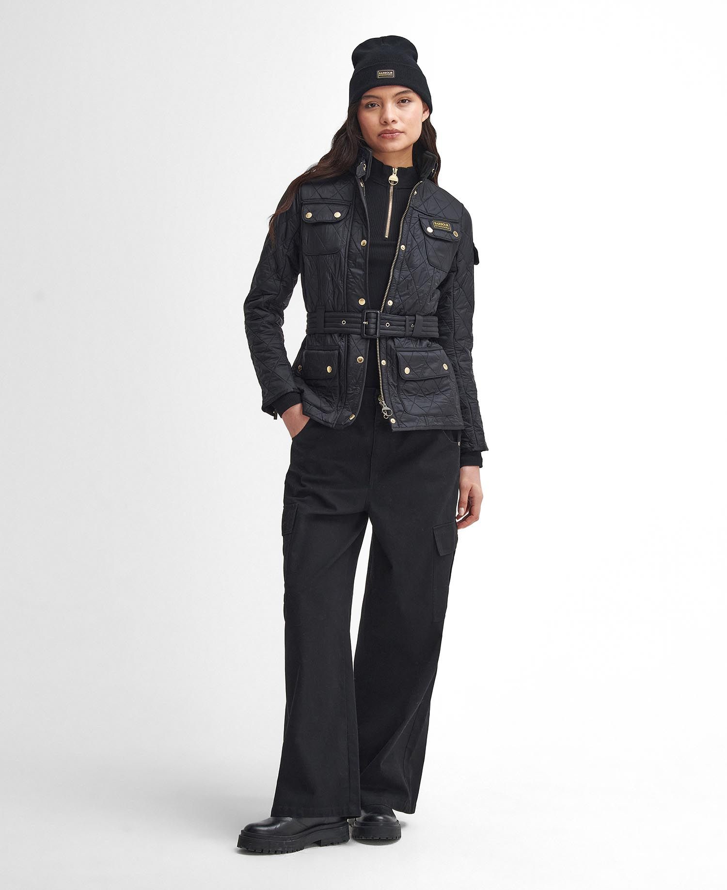 B.Intl International Polarquilt Jacket in Black Barbour