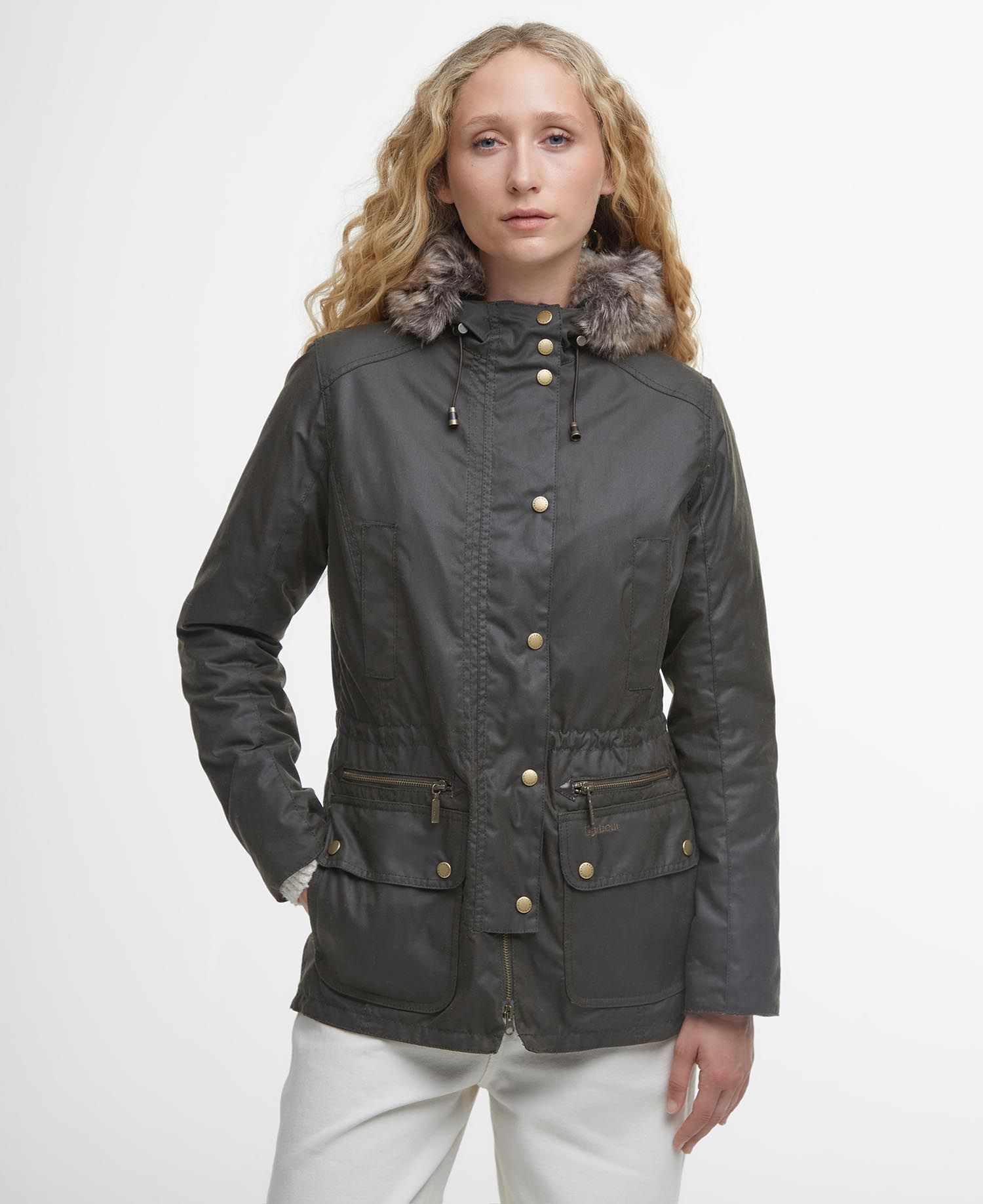 Barbour Kelsall Wax Parka in Olive Barbour