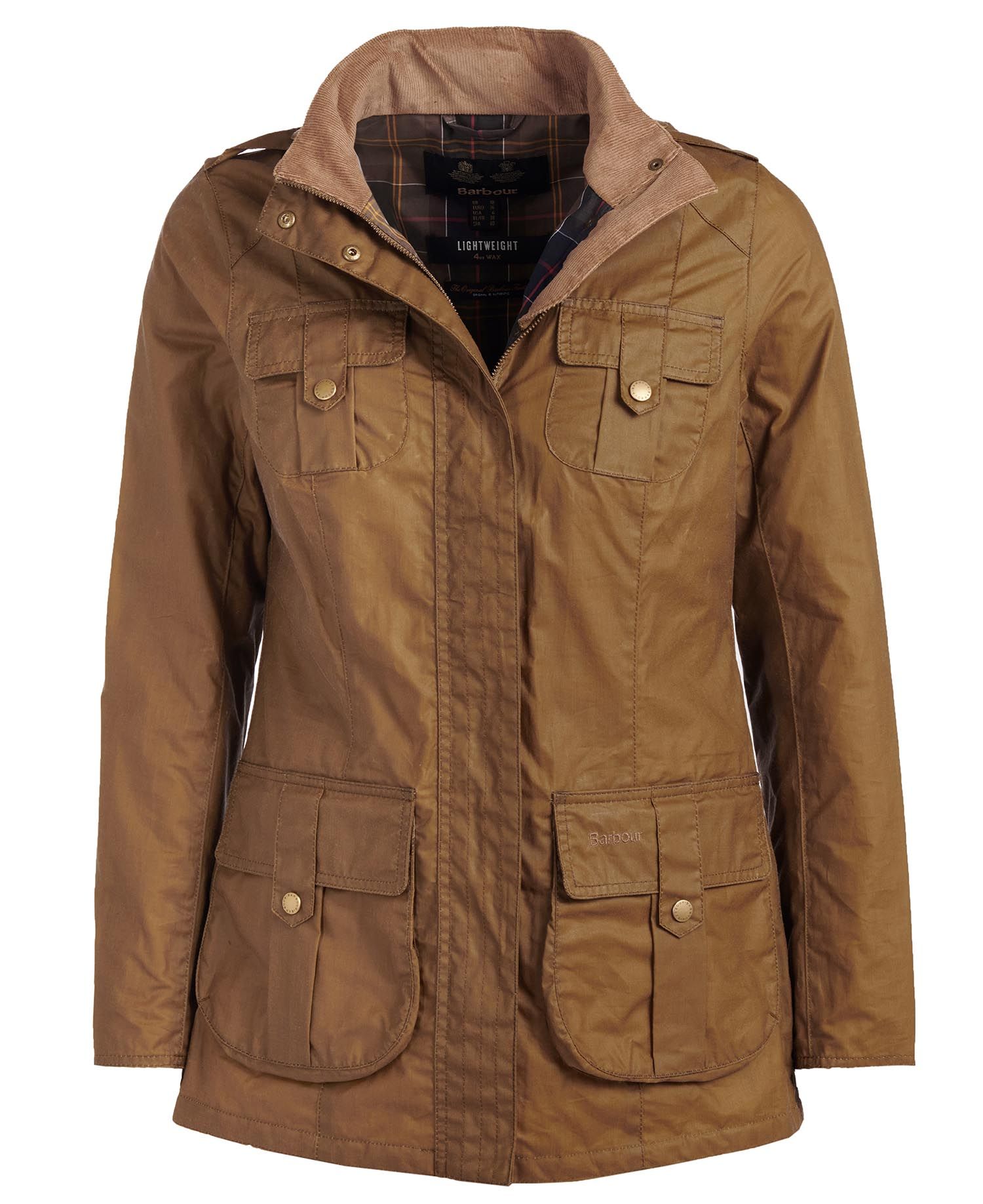 Barbour Lightweight Defence Waxed Cotton Jacket in Beige | Barbour