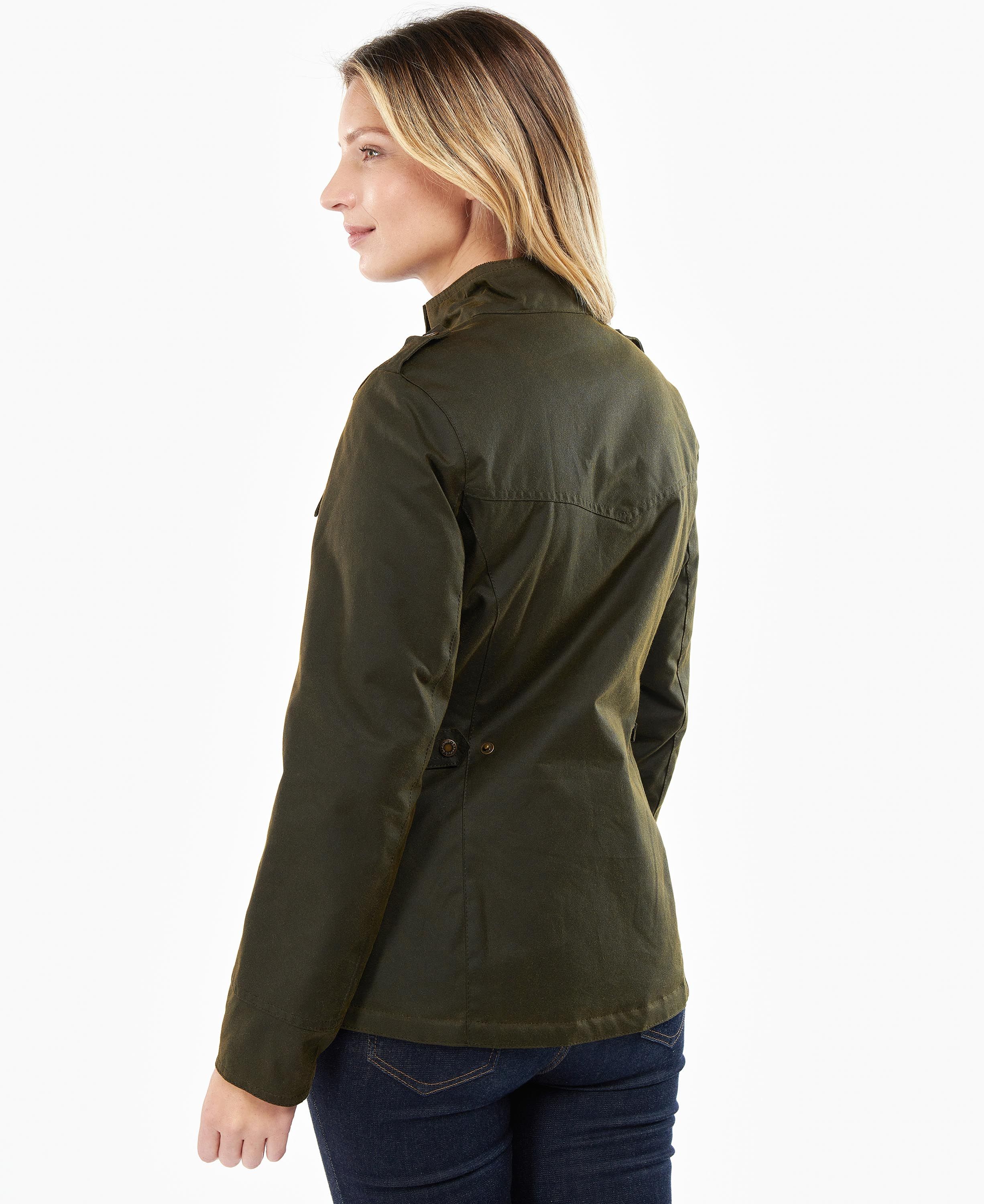 Barbour Women's Winter Defence Wax Jacket - 6 - Olive / Classic