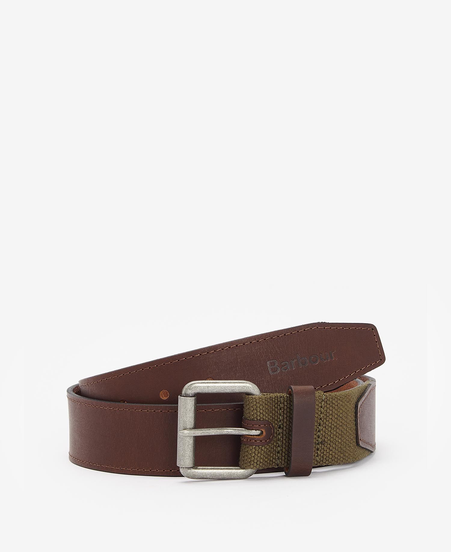 Olive Webbing/Leather Belt in | Barbour Barbour