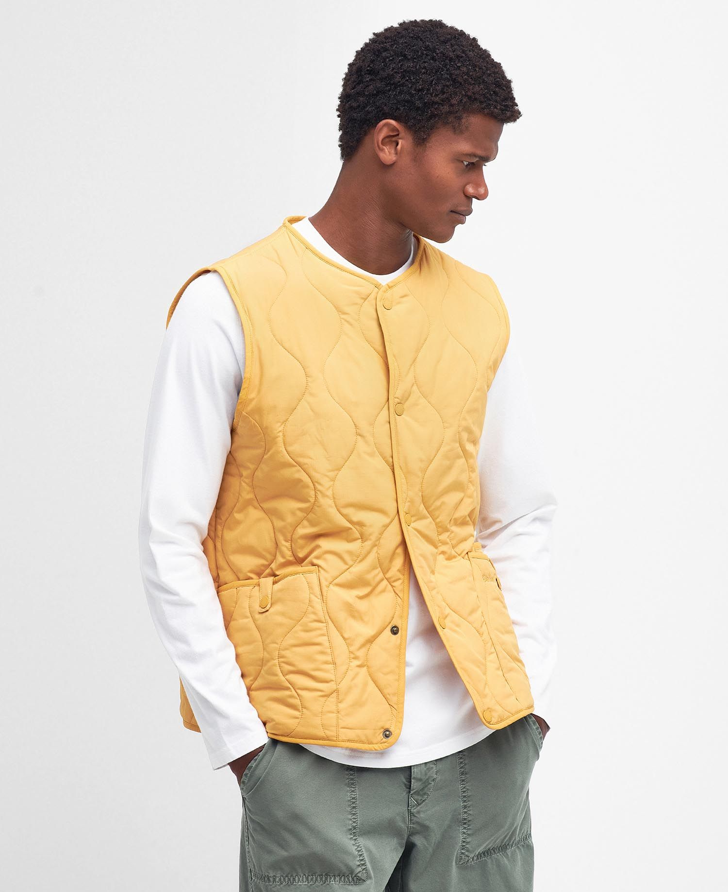 Barbour vest yellow discount