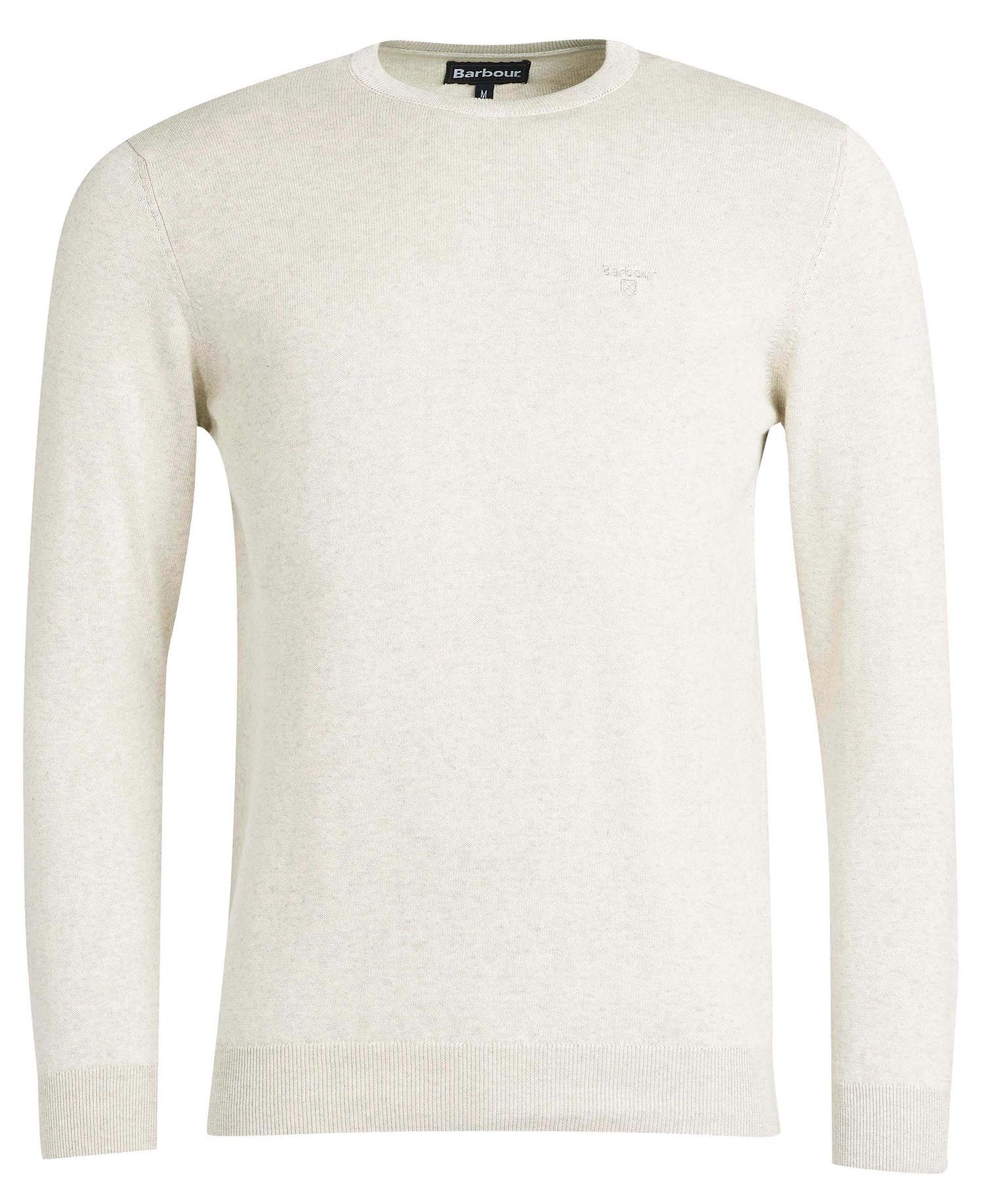 Shop the Barbour Pima Cotton Crew Neck Jumper in White | Barbour