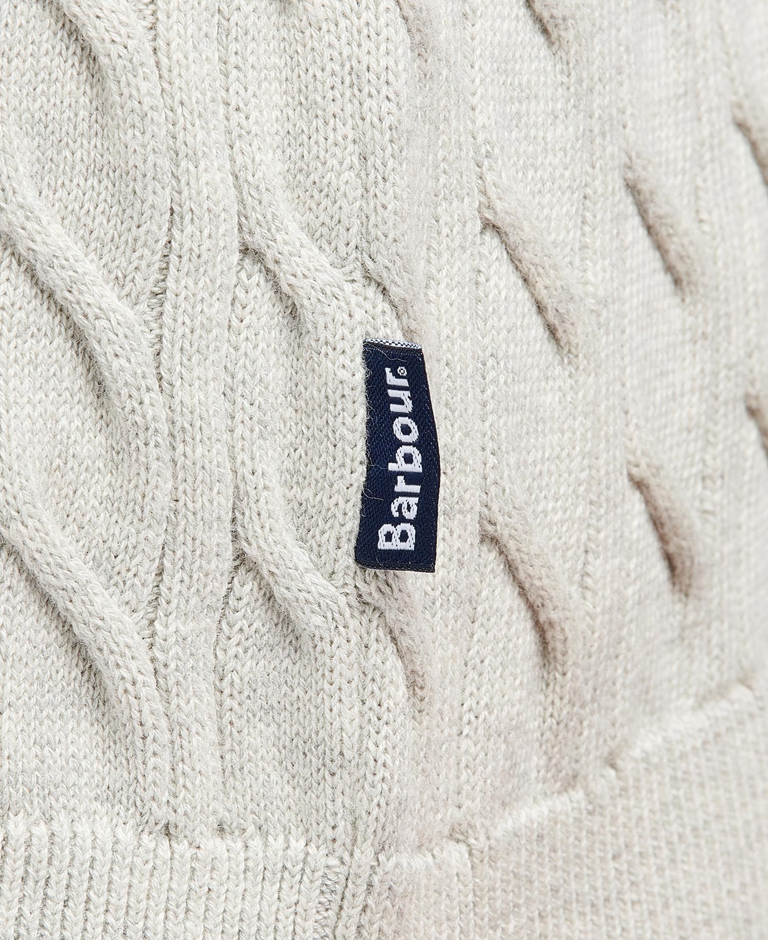 Shop the Barbour Cable Knit Half Zip in Beige | Barbour